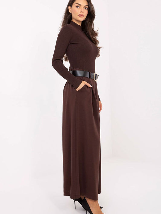 High-Waist Palazzo Trousers with Belt – Elegant Wide Leg Pants-1