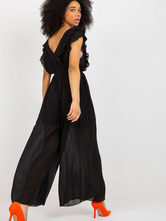 Midnight Elegance Wide-Leg Jumpsuit – Chic Women’s Outfit-1