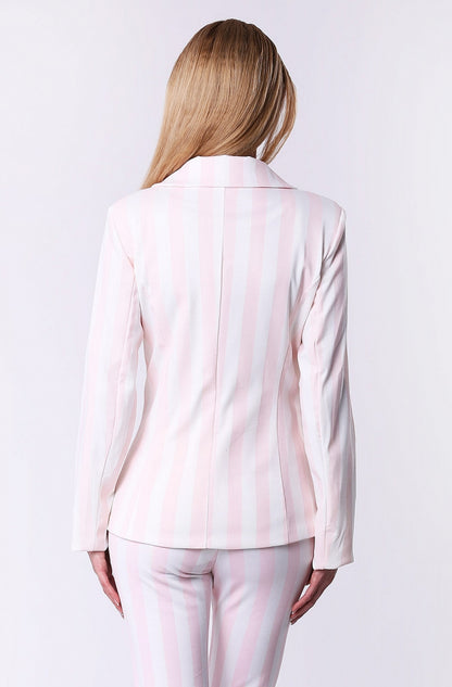 Pastel Pink Striped Blazer-2