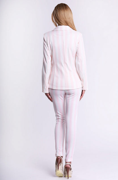 Pastel Pink Striped Blazer-4