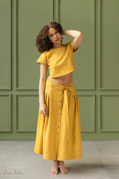 Taormina Linen Crop Set