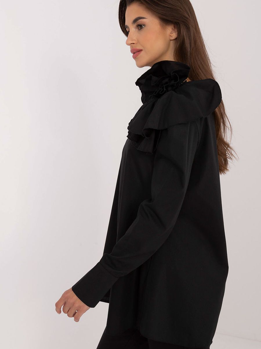 Elegant One-Shoulder Blouse – Asymmetrical Top with Floral Detail-2