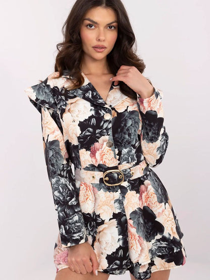 Elegant Floral Playsuit – Belted Women's Jumpsuit-0