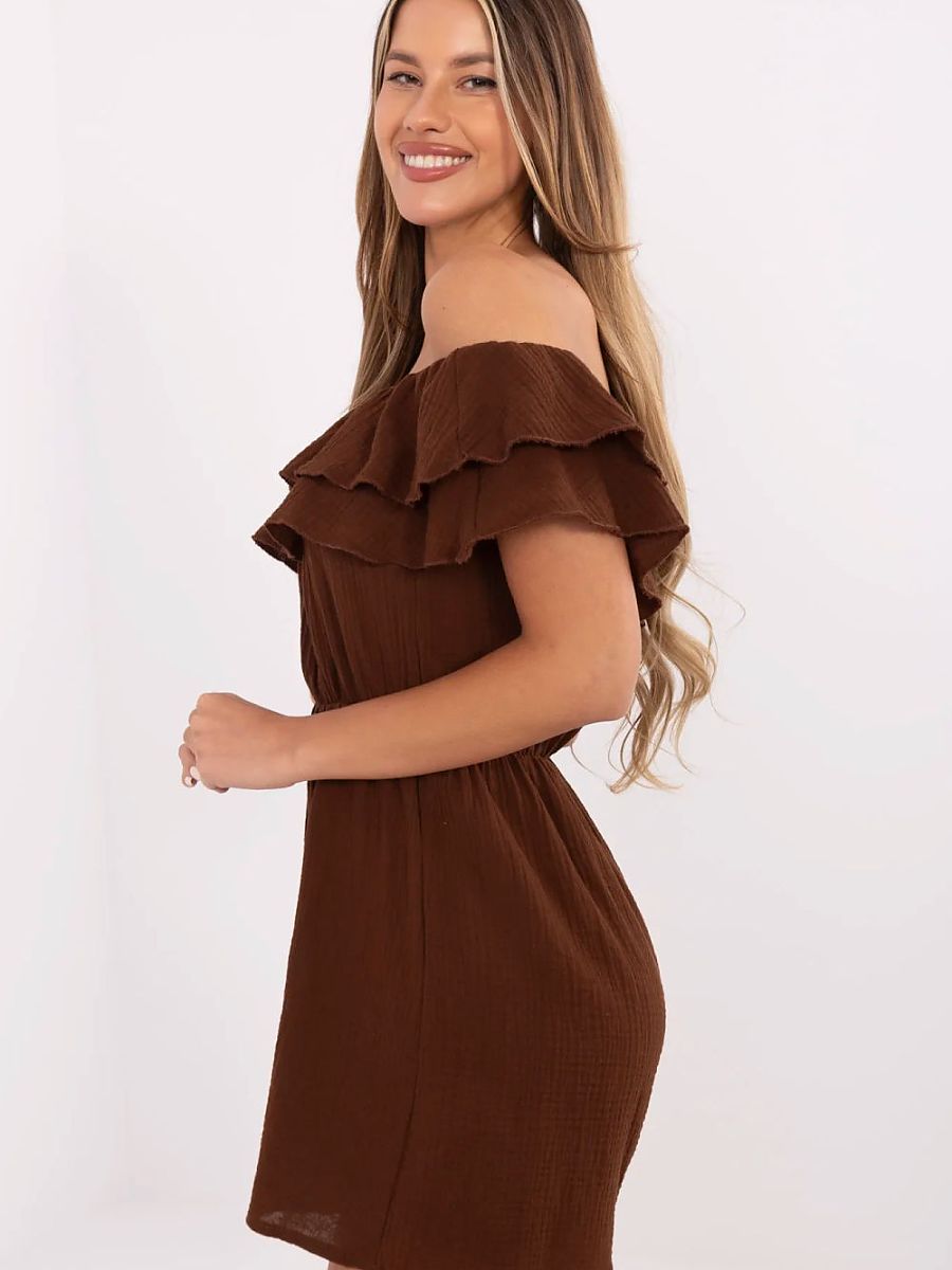 Off-Shoulder Ruffle Cotton Playsuit – Women's Summer Jumpsuit-1