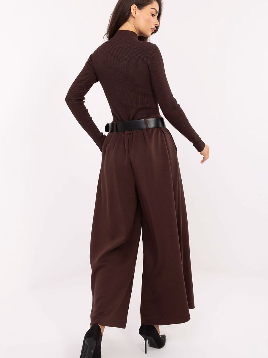 High-Waist Palazzo Trousers with Belt – Elegant Wide Leg Pants-2
