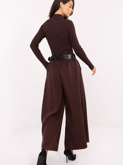 High-Waist Palazzo Trousers with Belt – Elegant Wide Leg Pants-2