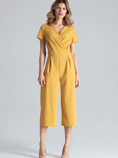 Golden Elegance Wide-Leg Jumpsuit – Chic Women’s Summer Outfit-0