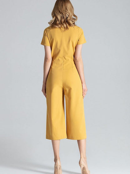 Golden Elegance Wide-Leg Jumpsuit – Chic Women’s Summer Outfit-2
