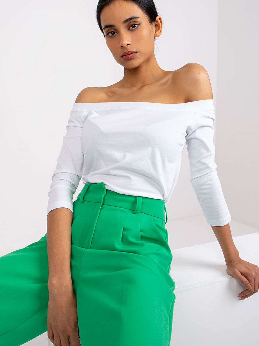 Classic White Off-Shoulder Top – Elegant Women’s Blouse-1