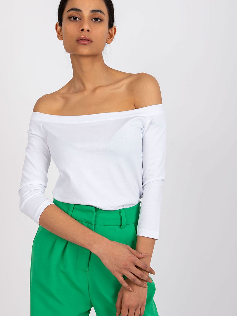 Classic White Off-Shoulder Top – Elegant Women’s Blouse-2