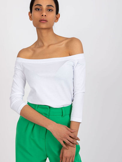 Classic White Off-Shoulder Top – Elegant Women’s Blouse-2